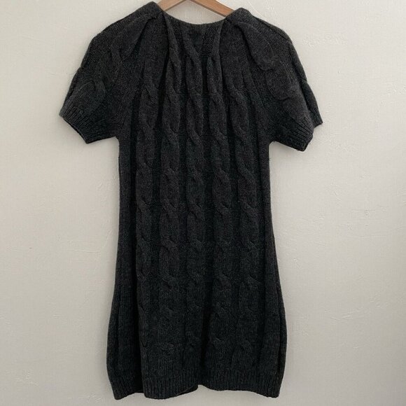 Vince Cardigan Long Line Sweater Wool Alpaca S Gray Chunky Cable Knit Pockets - Picture 2 of 9